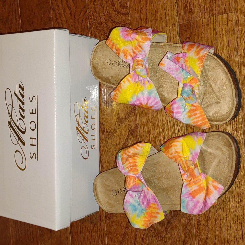 MATA 👣Boardwalk-9 Double Bow Tie Dyed Sandals